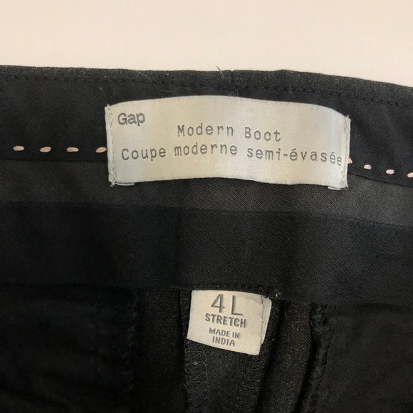 Gap  90s Y2K Size 4 Long Flare Boot Cut Stretch Dark Gray Women's Dress Pants 4L - Picture 8 of 9